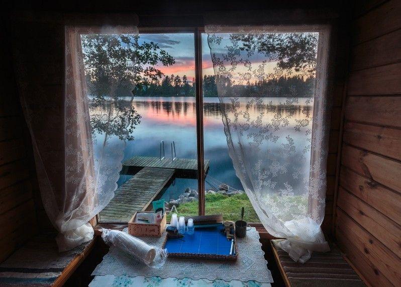 La vista da una sauna tradizionale, Finlandia.
©Samuli Vainionpää/Getty Images