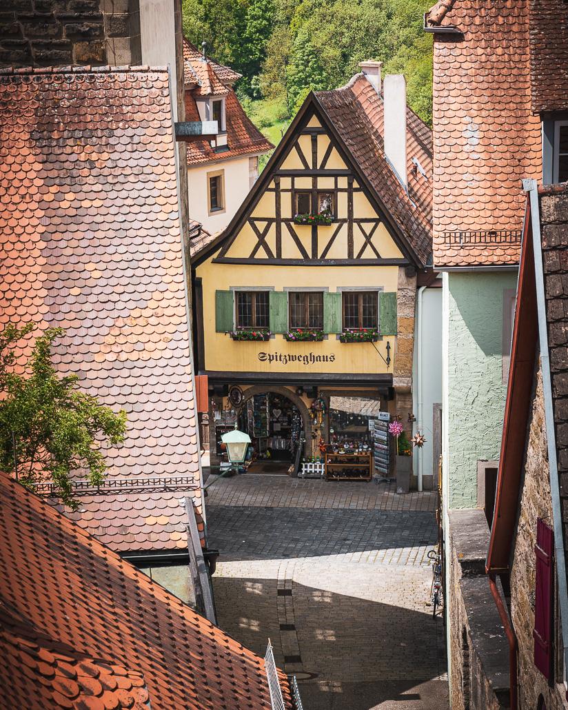 Fachwerkhaus beim Turmweg in Rothenburg ob der Tauber